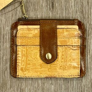 Patricia Nash Cassis ID Case Card Wallet Leather RFID Italian Sketchbook NWT